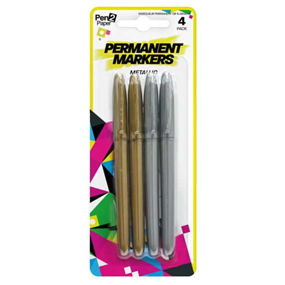Marqueurs permanents or/argent x4 - UNCLE BILLS
