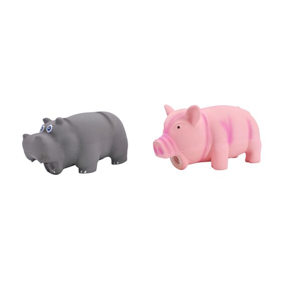 Jouet pour chien 16 cm en forme de cochon ou hippopotame - UBL