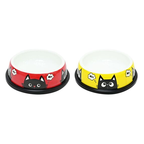Lot de 2 bols chat mélamine 200ml assortis - UNCLE BILLS