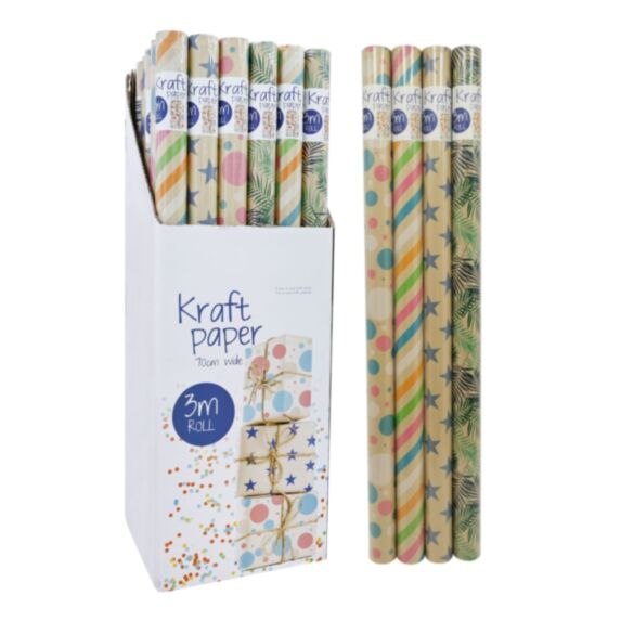 Rouleau de papier kraft imprimé 70 cm x 3 m - UBL