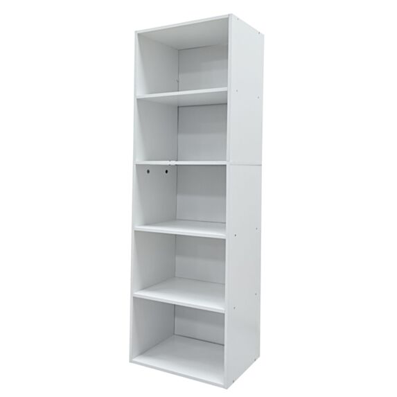Bibliothèque 5 niveaux 132 x 29 x 42 cm blanc - UBL