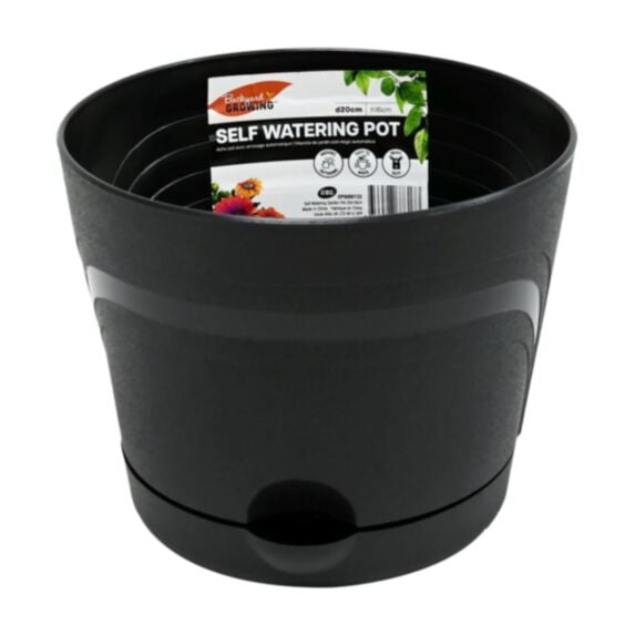 Pot de jardin auto-arrosant 20cm noir - UNCLE BILLS