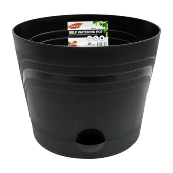 Pot de jardin auto-arrosant 30cm noir - UNCLE BILLS