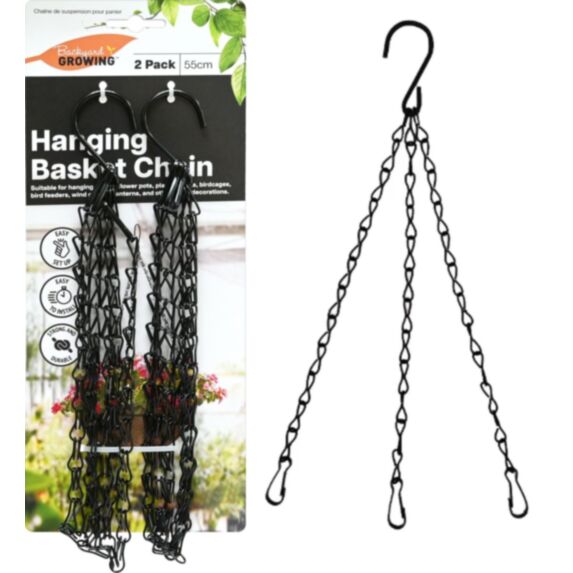 Lot de 2 chaînes pour panier suspendu 550mm noir - UNCLE BILLS