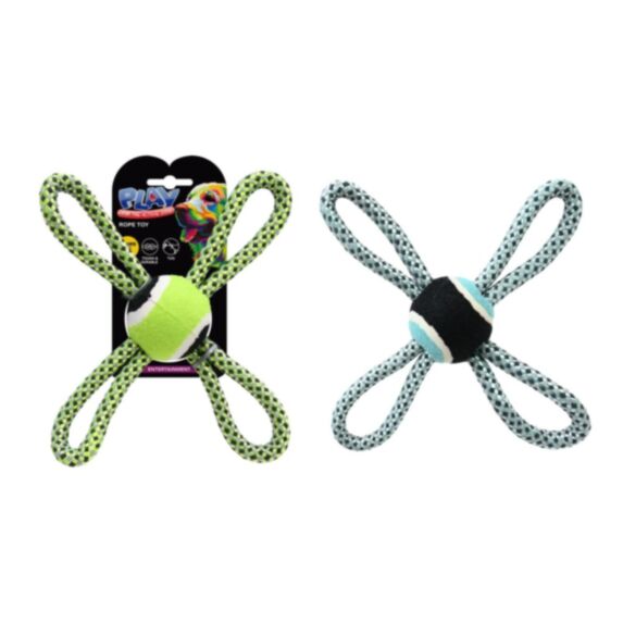 Jouet à tirer chien corde à boucle 20cm 2 coloris assortis - UNCLE BILLS