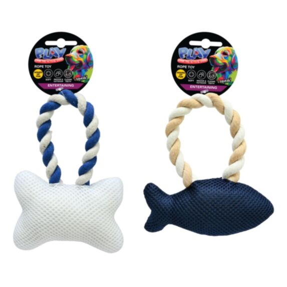 Jouet corde en peluche pour chiot 17cm 2 modèles assortis - UNCLE BILLS