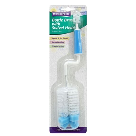 Brosse à bouteille avec manche pivotant blanc - UNCLE BILLS