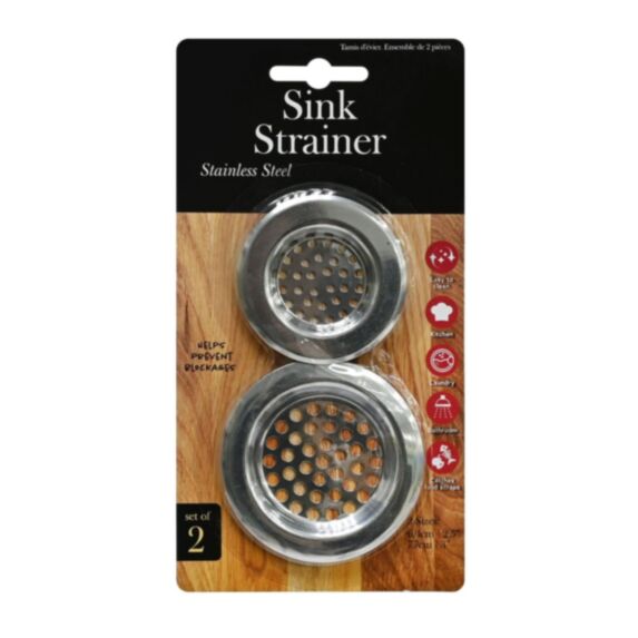 Lot de 2 crépines inox pour évier - UNCLE BILLS