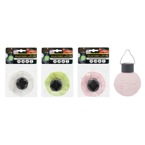 Lanterne solaire en tissu 10cm 3 coloris assortis - UNCLE BILLS