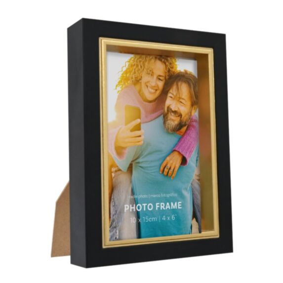 Cadre photo noir bord doré 10x15cm - UNCLE BILLS