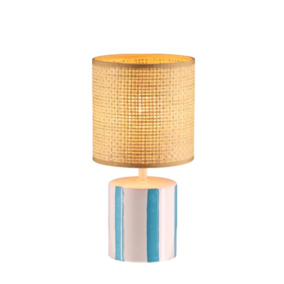 Lampe de table Halo Ø15 x H27 cm céramique blanc rayé