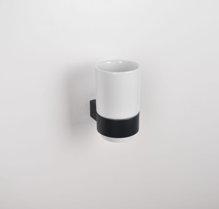 Porte-gobelet en céramique/aluminium noir mat 46 x 29 x 35 cm - Mr
