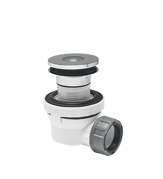 Ensemble bonde + siphon lavabo XS Pure ultra-compact gain de place, pour  vasque à trop-plein extérieur - WIRQUIN - Mr.Bricolage