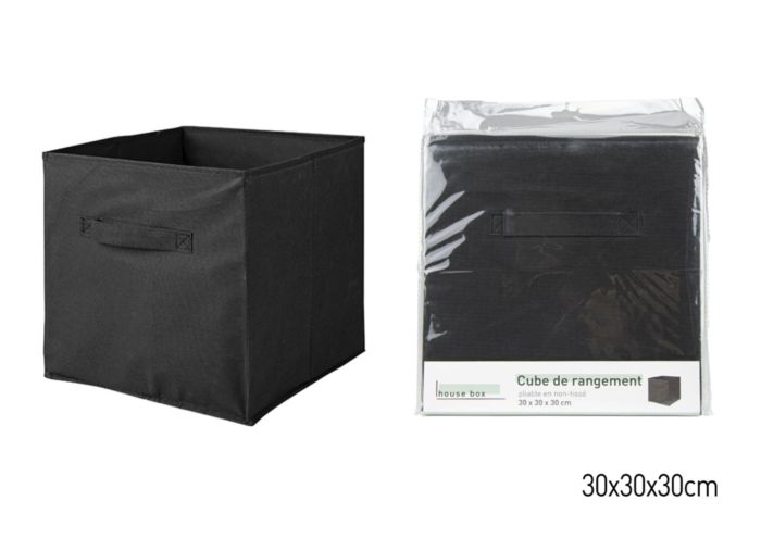 Cube de rangement pliable noir 30 x 30 x 30 cm - KB8 - Mr Bricolage