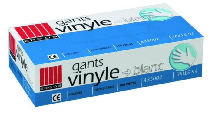 100 Gants jetables Vinyle Taille M - ERGOS - Mr Bricolage