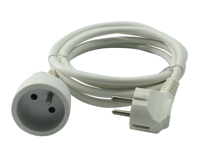 Rallonge électrique 3m H05VV-F 3G1,5 blanc