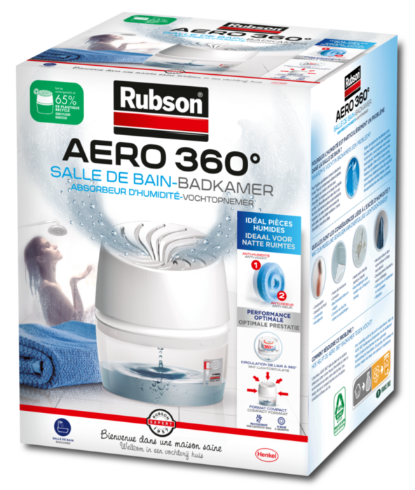 Absorbeur d'humidité Rubson Aéro 360° pour grandes pièces - Absorbeurs d' humidité, déshumidificateurs