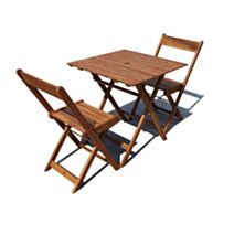 Ensemble 1 table + 2 chaises Acacia 68 x 68 x 73 cm