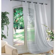 Rideau voilage effet lin 140 x 240 cm blanc