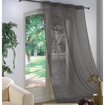 Rideau voilage effet lin 140 x 240 cm gris clair 