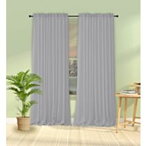 Rideau Oxford polyester 140 x 240 cm gris clair - MAISON BONHEUR