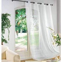 Voilage effet lin 140 x 240 cm blanc