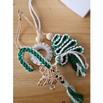 Set de 4 décorations de noël en macramé - KREA LOKAL
