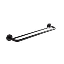 Barre de serviette double acier 60cm noir mat