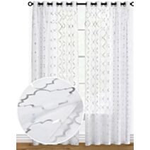 Voilage motif 140x240cm blanc