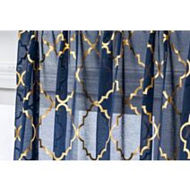 Voilage motif 140x240cm bleu
