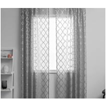 Voilage motif 140x240cm gris