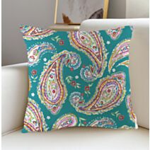Coussin imprimé Harmonie 40x40cm bleu - MAISON BONHEUR