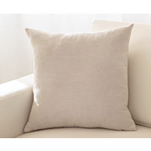Coussin chenille 45x45cm blanc