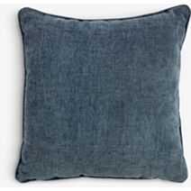 Coussin chenille 45x45cm bleu