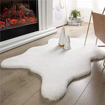 Tapis forme rectangle 60x60cm blanc