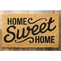 Paillasson rectangulaire 75x75cm naturel noir home sweet home