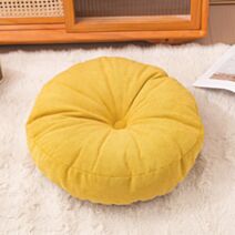 Pouf rond velours 45x45cm jaune