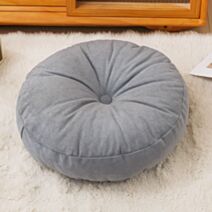 Pouf rond velours 45x45cm gris