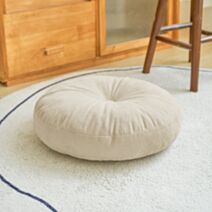 Pouf rond velours 45x45cm beige