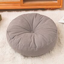 Pouf rond velours 45x45cm taupe