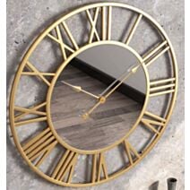 Horloge ronde métal 40x40cm doré décoratif