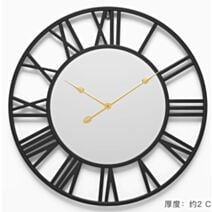 Horloge ronde verre trempé 40x40cm noir décoratif