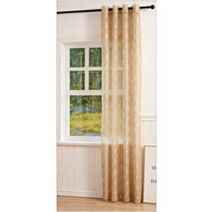 Voilage Beige 140x240cm motif géométrique or métallisé tamisant