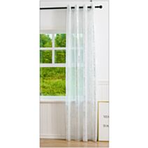 Voilage Motif 140x240cm blanc imprimé argenté scintillant