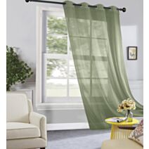 Voilage uni 140x240cm vert olive - MAISON BONHEUR