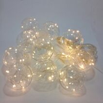Guirlande de 10 boules transparantes ton chaud