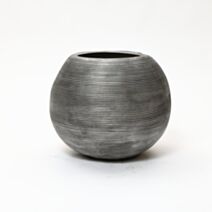 Pot jardin en fibre d'argile Canyon Ø43cmx35cm argent