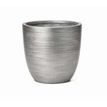 Pot jardin en fibre d'argile Horizon XL Ø55cmx51,5cm argent