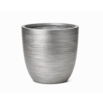 Pot jardin en fibre d'argile Horizon L Ø45cmx43cm argent