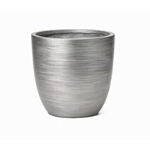 Pot jardin en fibre d'argile Horizon M Ø34,5cmx30cm argent